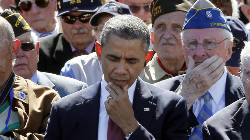Французы обрушились с критикой на Обаму, жующего жвачку на церемонии в честь «Дня Д»